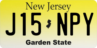 NJ license plate J15NPY