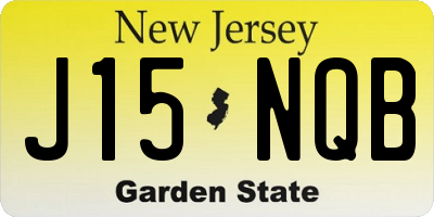 NJ license plate J15NQB