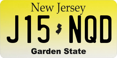 NJ license plate J15NQD