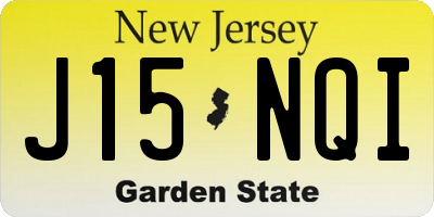 NJ license plate J15NQI