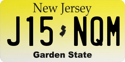 NJ license plate J15NQM