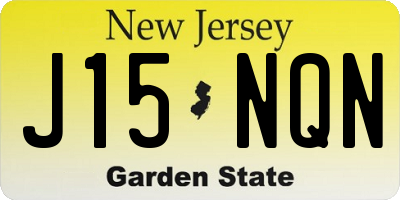 NJ license plate J15NQN