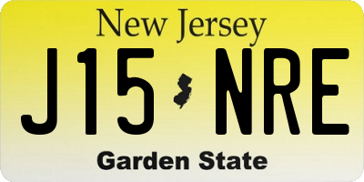 NJ license plate J15NRE