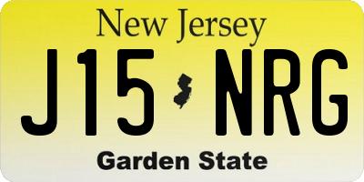 NJ license plate J15NRG