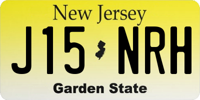 NJ license plate J15NRH