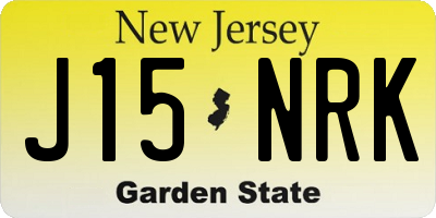 NJ license plate J15NRK