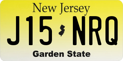 NJ license plate J15NRQ