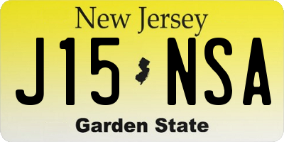 NJ license plate J15NSA