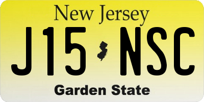 NJ license plate J15NSC