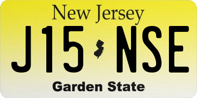 NJ license plate J15NSE