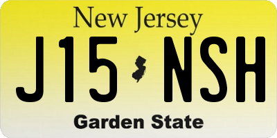 NJ license plate J15NSH