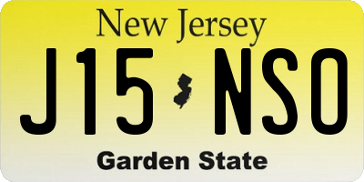 NJ license plate J15NSO
