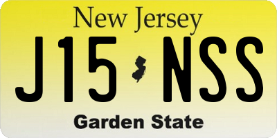 NJ license plate J15NSS