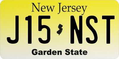 NJ license plate J15NST