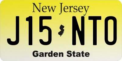 NJ license plate J15NTO