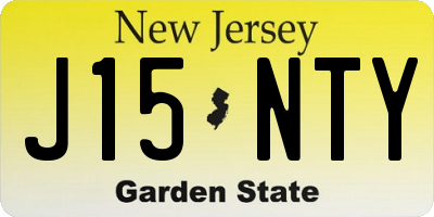 NJ license plate J15NTY