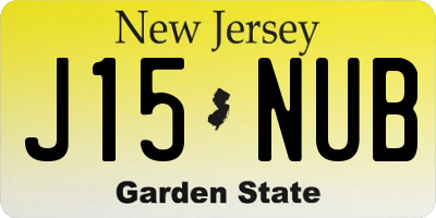 NJ license plate J15NUB
