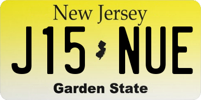 NJ license plate J15NUE