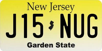 NJ license plate J15NUG