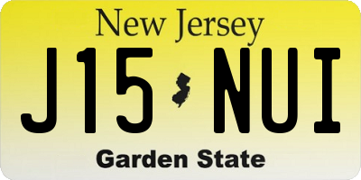 NJ license plate J15NUI