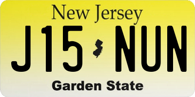 NJ license plate J15NUN