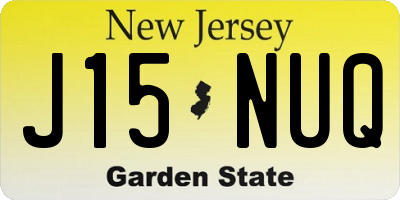 NJ license plate J15NUQ