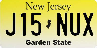 NJ license plate J15NUX