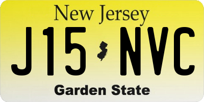 NJ license plate J15NVC