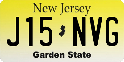 NJ license plate J15NVG