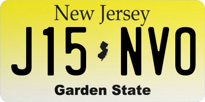 NJ license plate J15NVO
