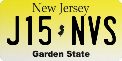 NJ license plate J15NVS