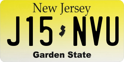 NJ license plate J15NVU