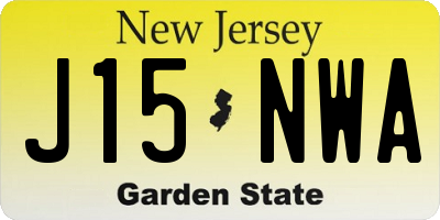 NJ license plate J15NWA