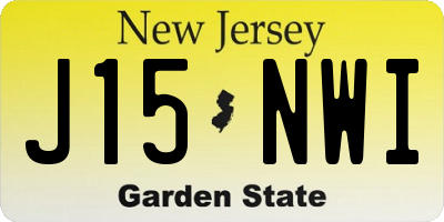 NJ license plate J15NWI