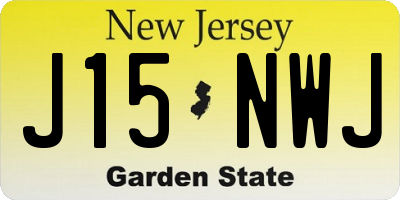 NJ license plate J15NWJ