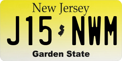 NJ license plate J15NWM