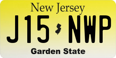 NJ license plate J15NWP