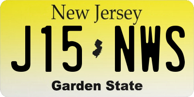 NJ license plate J15NWS