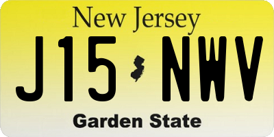NJ license plate J15NWV