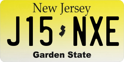 NJ license plate J15NXE