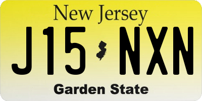 NJ license plate J15NXN