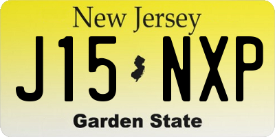 NJ license plate J15NXP