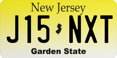 NJ license plate J15NXT