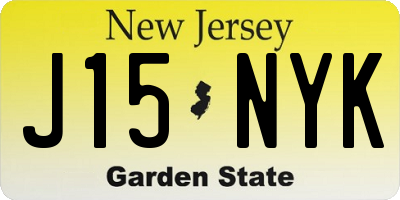 NJ license plate J15NYK