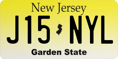 NJ license plate J15NYL