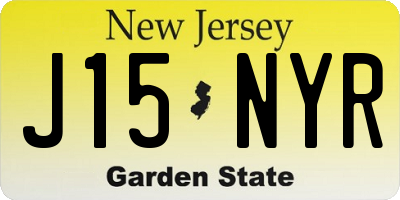 NJ license plate J15NYR
