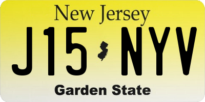NJ license plate J15NYV