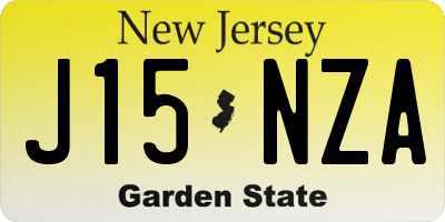 NJ license plate J15NZA