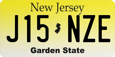 NJ license plate J15NZE