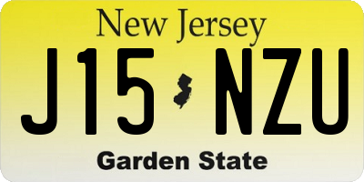 NJ license plate J15NZU